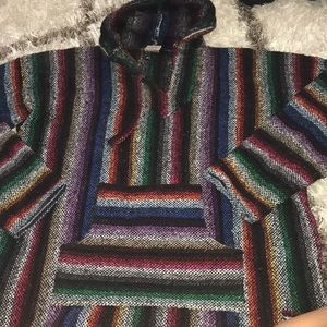 Multi-colored Mexican poncho sweatshirt